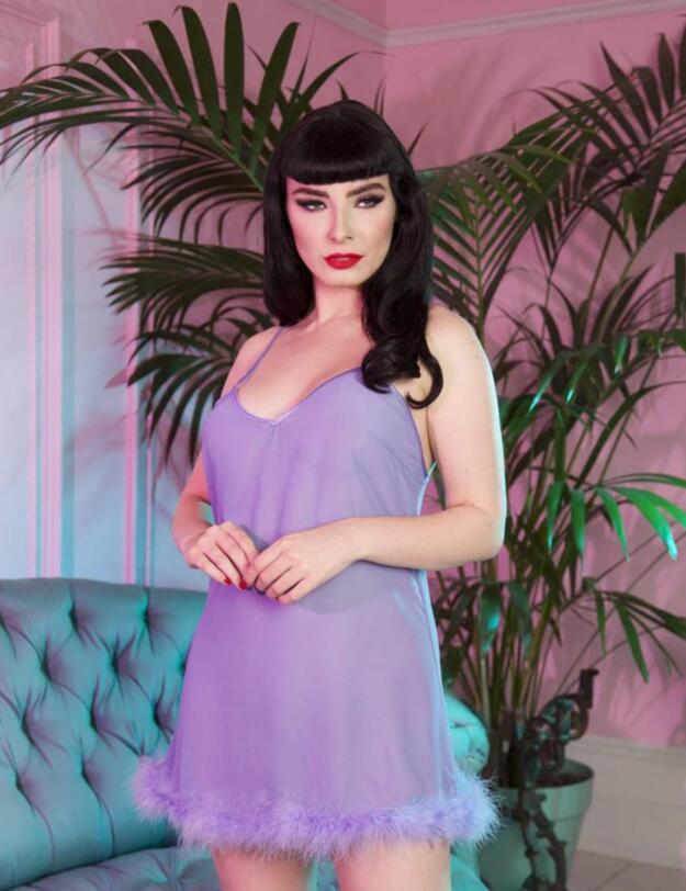 Bettie Page Babydoll Dress Lilac 