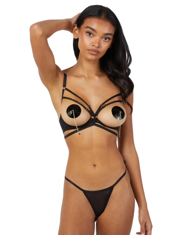 Wolf & Whistle Sarah Open Cup Bra Black