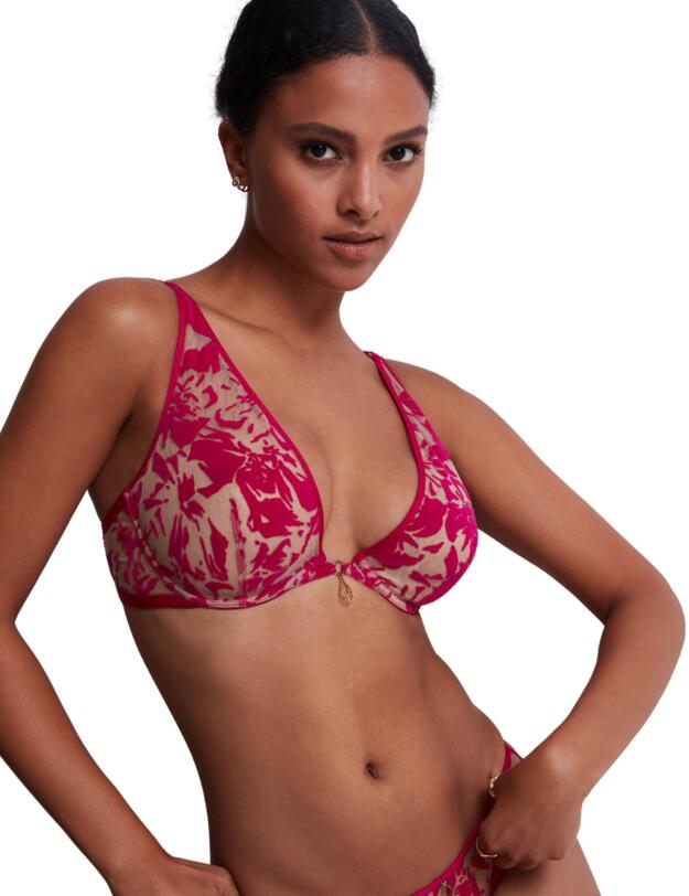 Aubade Wild Vibration Triangle Plunge Bra Hot Pink