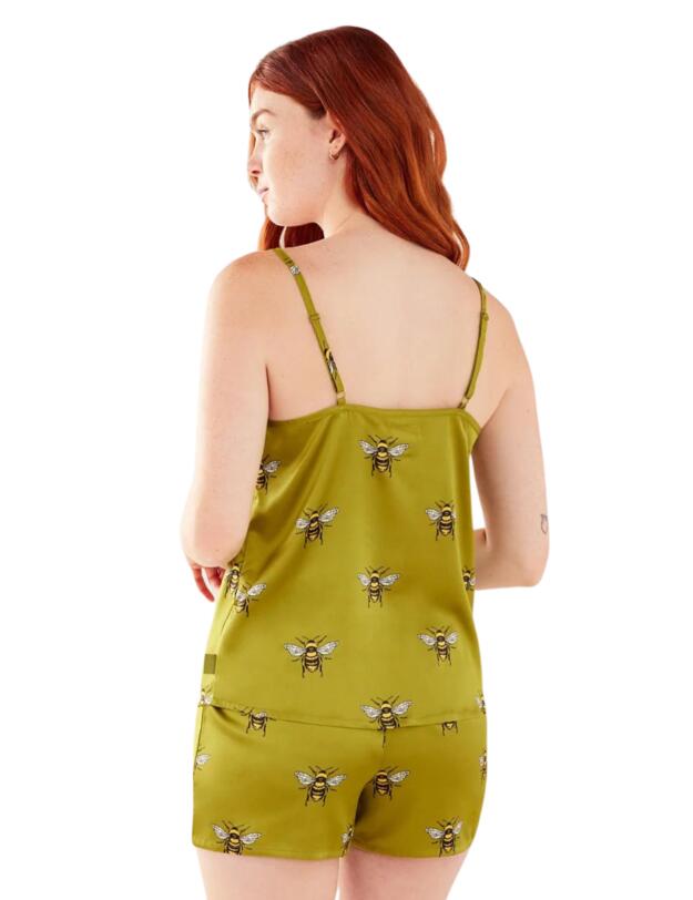 Chelsea Peers Cami Short Pyjama Set Olive Bee