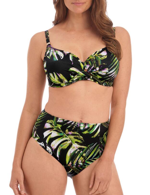 Fantaise Palm Valley High Waisted Bikini Briefs Black 