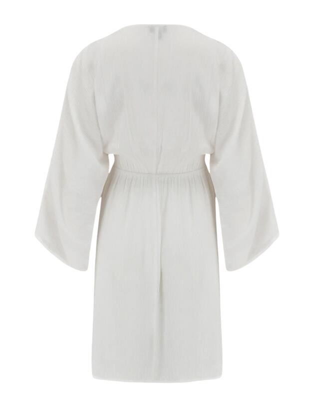 Pour Moi EcoVero Crinkle O Ring Cover Up Dress White 