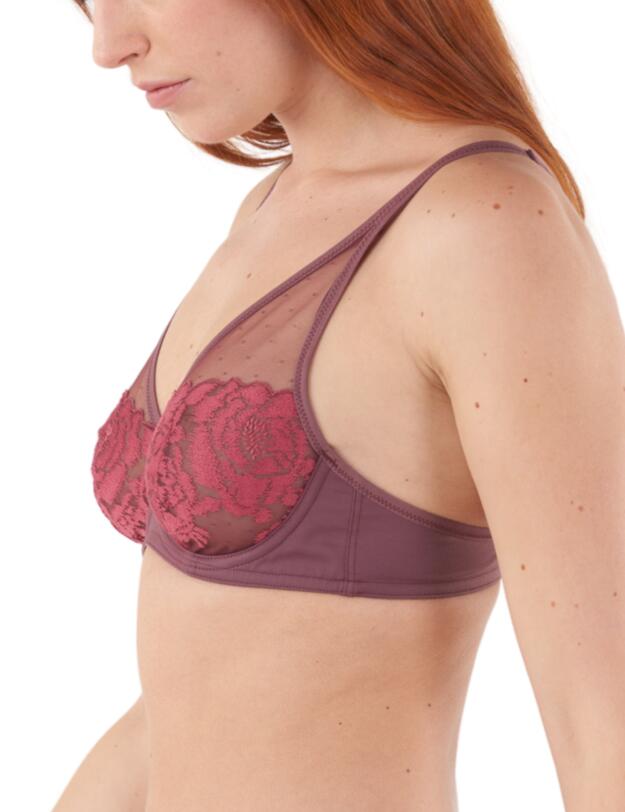 Maison Lejaby Fleur Ikat Plunge Bra Burgundy