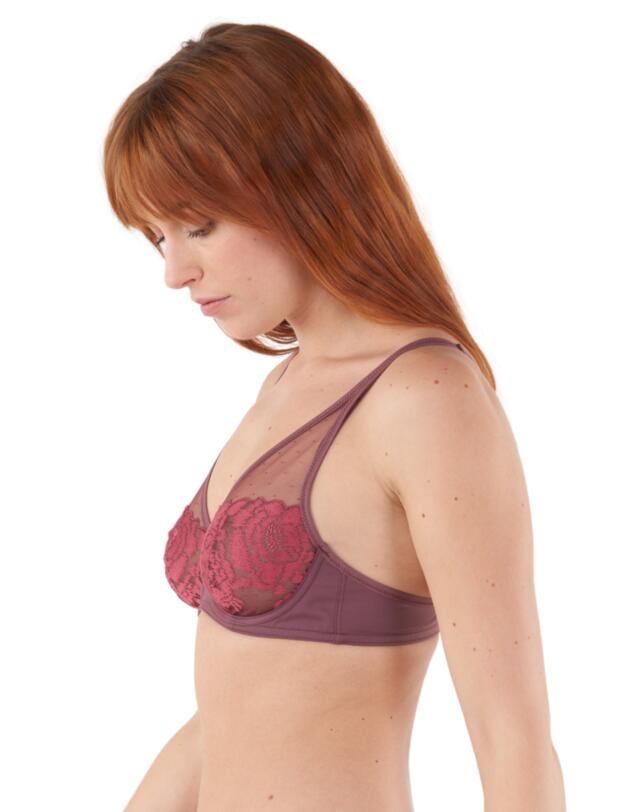 Maison Lejaby Fleur Ikat Plunge Bra Burgundy
