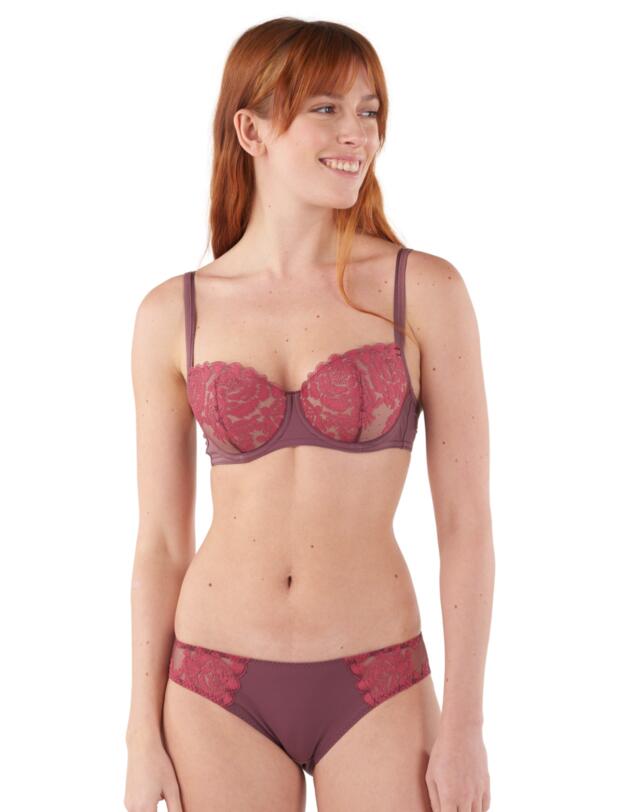Maison Lejaby Fleur Ikat Brief Burgundy
