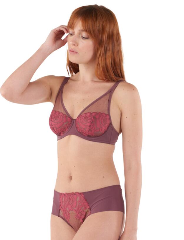  Maison Lejaby Fleur Ikat Short Brief Burgundy