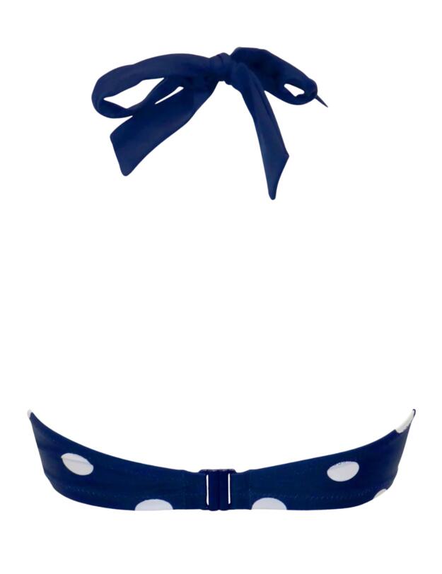  Pour Moi Beach House Halterneck Bikini Top Navy/White/Aqua 