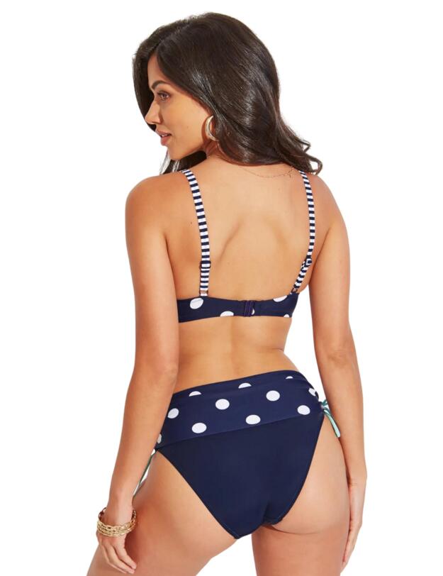 Pour Moi Beach House Bikini Top Navy/White/Aqua