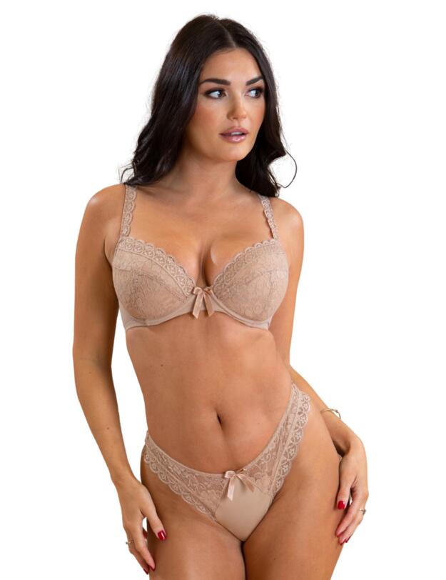 Pour Moi Rebel Padded Plunge Bra Almond