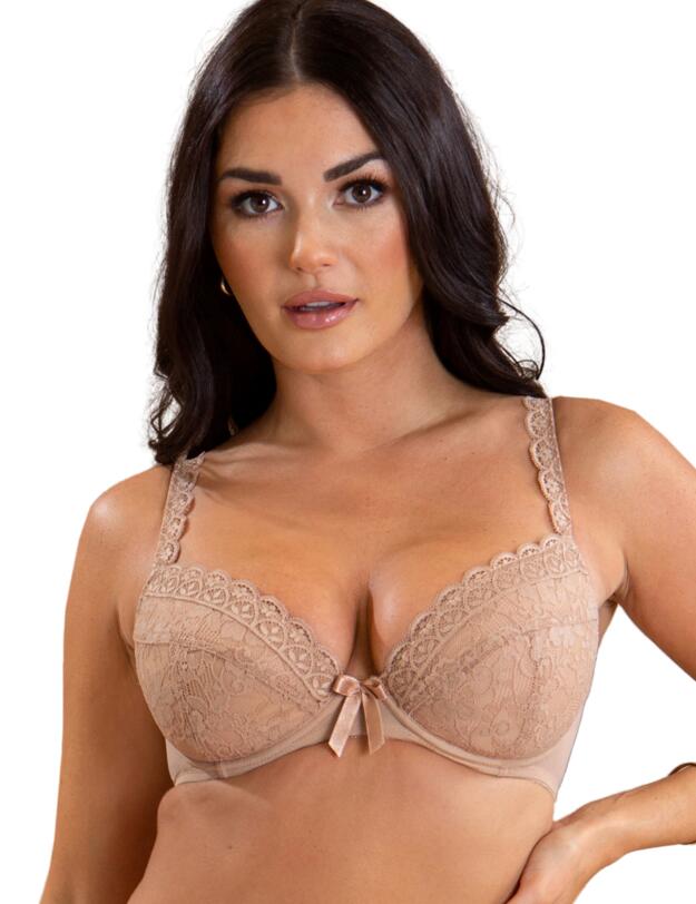 Pour Moi Rebel Padded Plunge Bra Almond