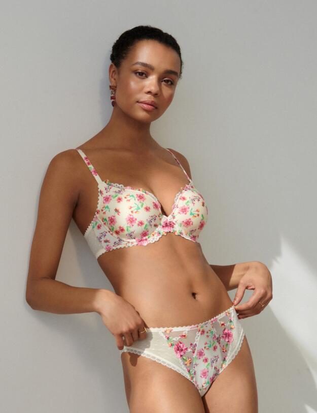 Marie Jo Chen Heartshaped Padded Bra Pearled Ivory