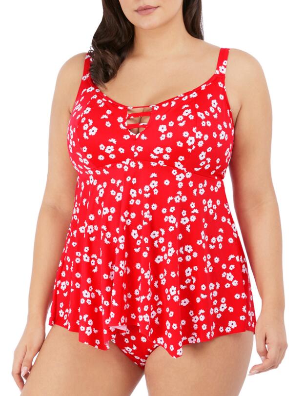 Elomi Plain Sailing Tankini Top Red Floral