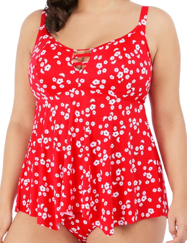 Elomi Plain Sailing Tankini Top Red Floral