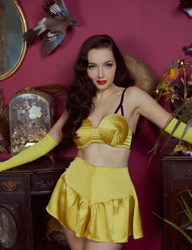 Bettie Page Bullet Bra Chartreuse