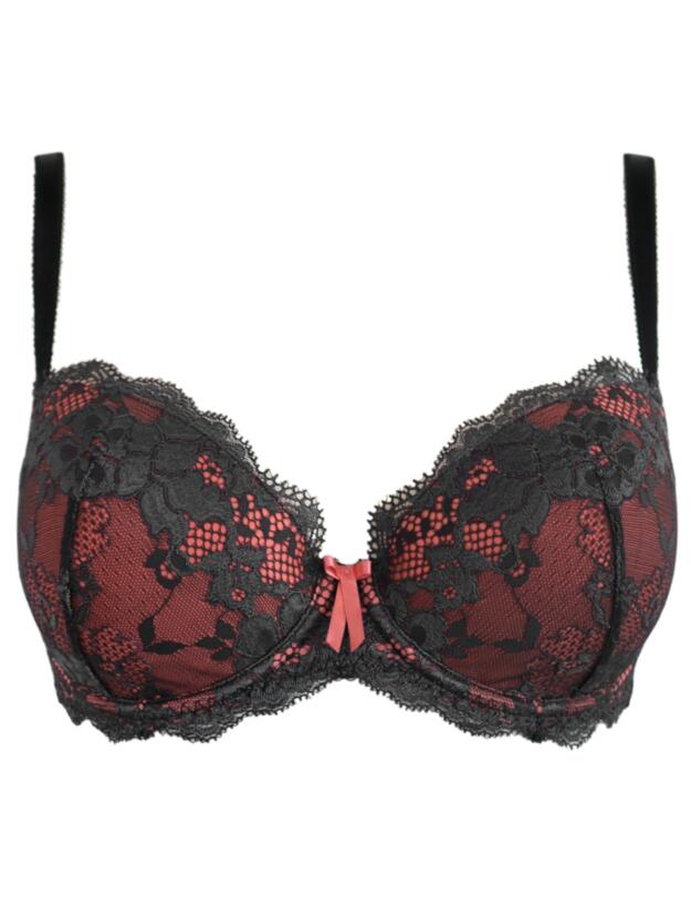 Pour Moi Amour Padded Underwired Bra Slate/Coral