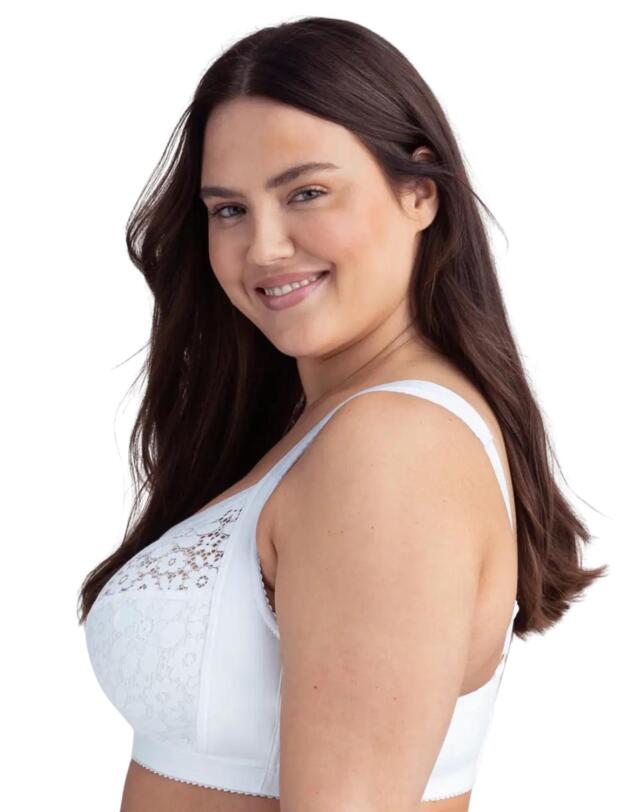Miss Mary of Sweden Cotton Bloom Full Cup Bra White 