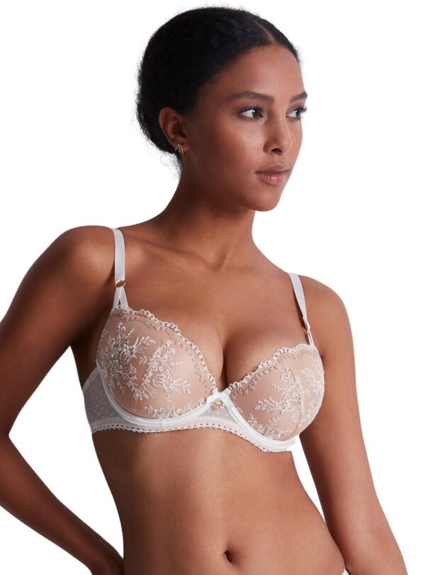 Aubade Tresor Infini Moulded Plunge Bra White Wind