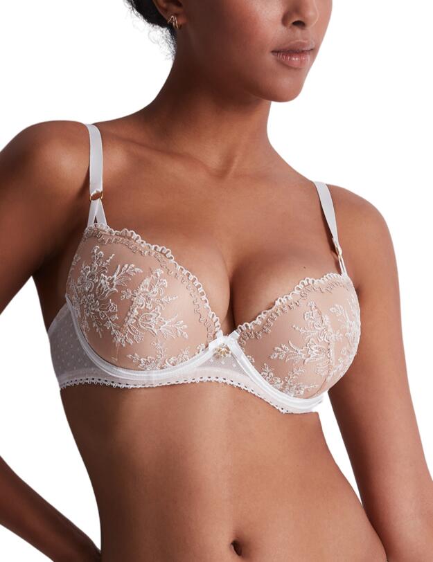 Aubade Tresor Infini Moulded Plunge Bra White Wind