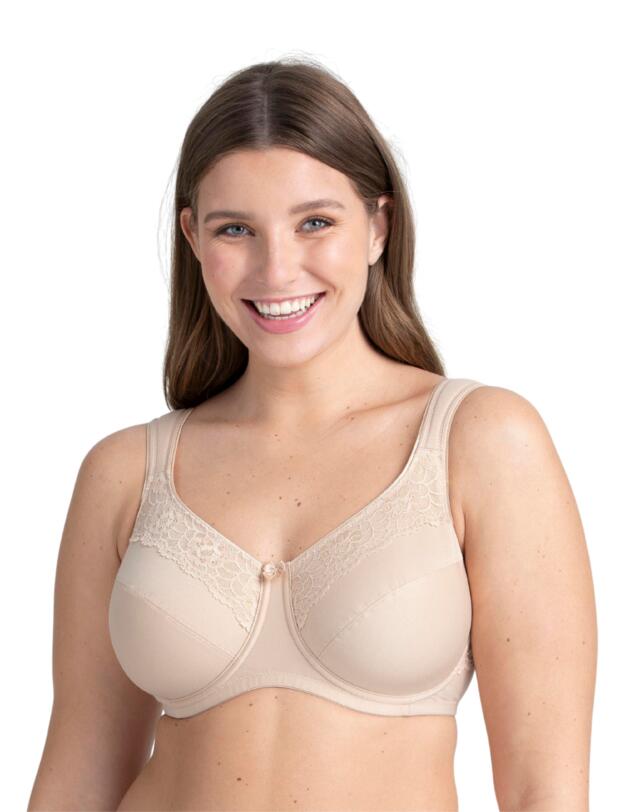 Miss Mary of Sweden Cotton Now Underwired Minimizer Bra Beige