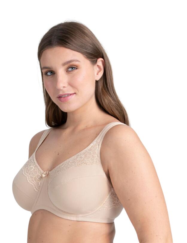 Miss Mary of Sweden Cotton Now Underwired Minimizer Bra Beige