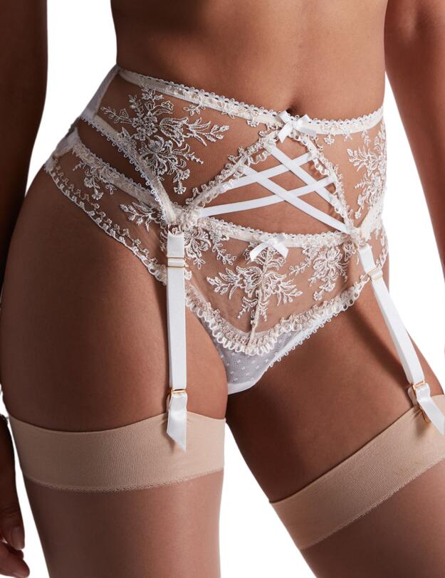 Aubade Tresor Infini Suspender Belt White Wind