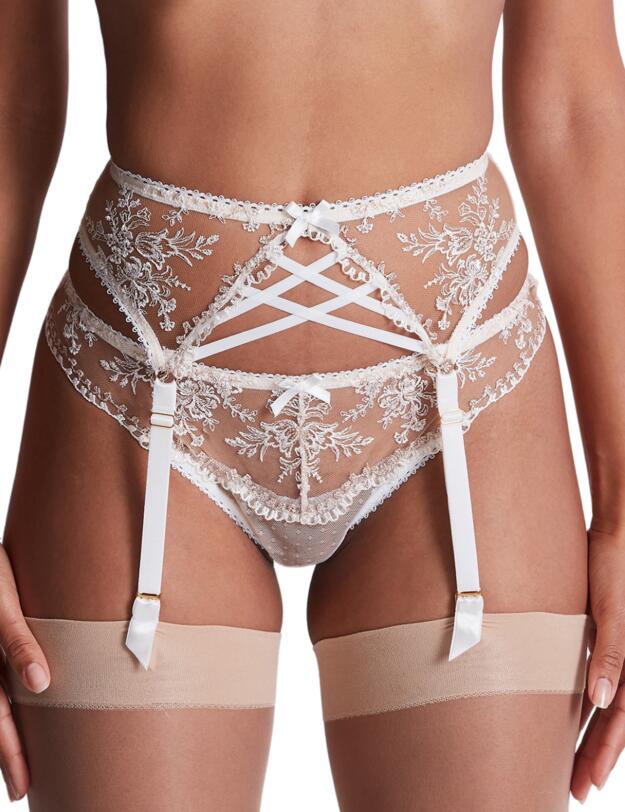 Aubade Tresor Infini Suspender Belt White Wind