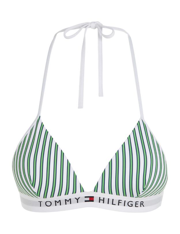 Tommy Hilfiger Triangle Bikini Top Nola Stripe Spring Lime