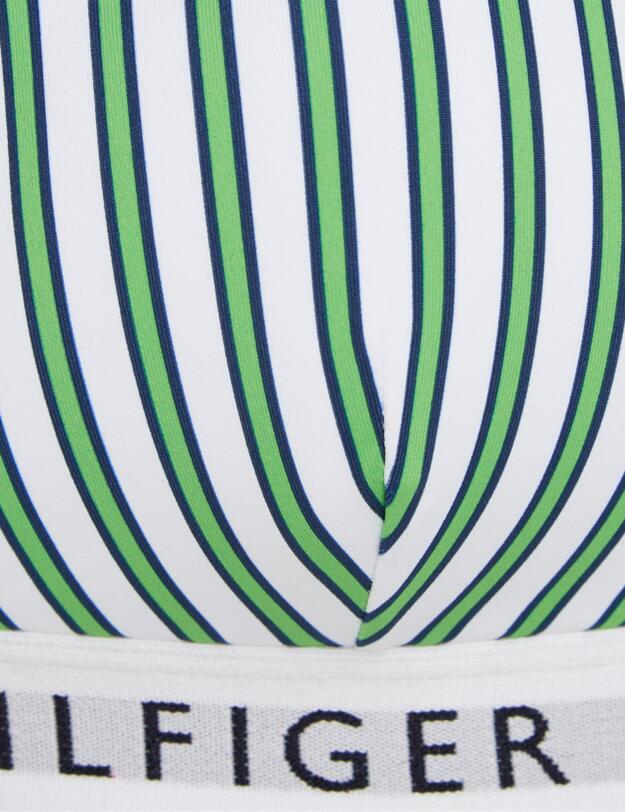 Tommy Hilfiger Triangle Bikini Top Nola Stripe Spring Lime