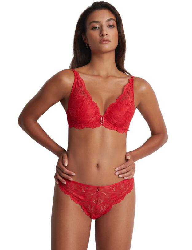 Aubade Flowermania Shoulder Plunge Bra Rouge Floral