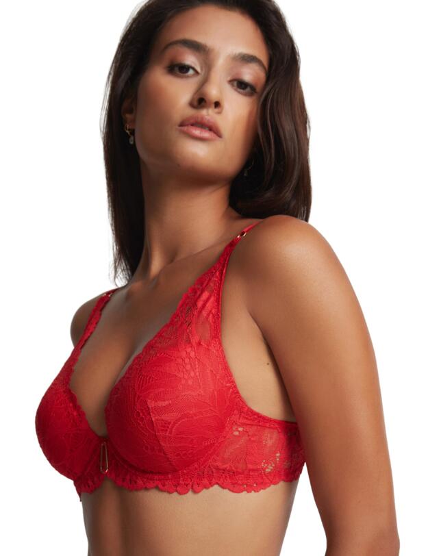 Aubade Flowermania Shoulder Plunge Bra Rouge Floral