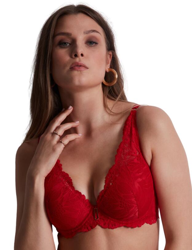 Aubade Flowermania Shoulder Plunge Bra Rouge Floral