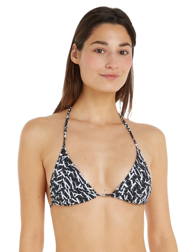 Calvin Klein Triangle Bikini Top Monogram Black
