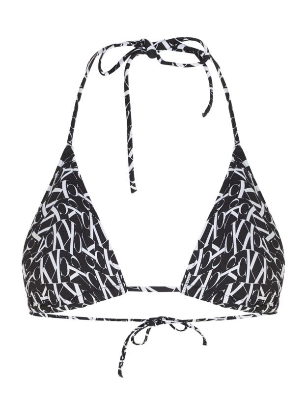 Calvin Klein Triangle Bikini Top Monogram Black