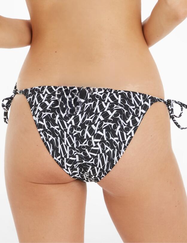  Calvin Klein Tie Side Bikini Briefs Monogram Black
