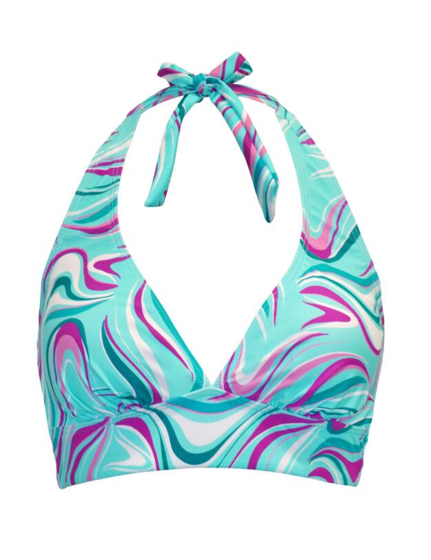 Pour Moi Carnival Halter Bikini Top Aquaburst