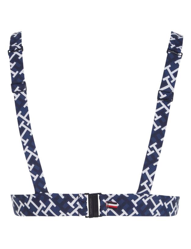  Tommy Hilfiger Triangle Bikini Top Monogram Navy White