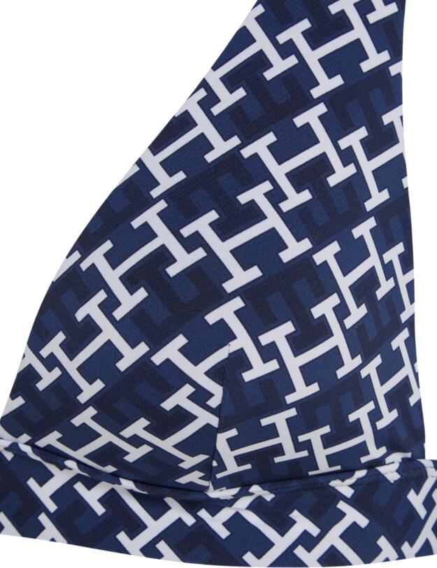  Tommy Hilfiger Triangle Bikini Top Monogram Navy White