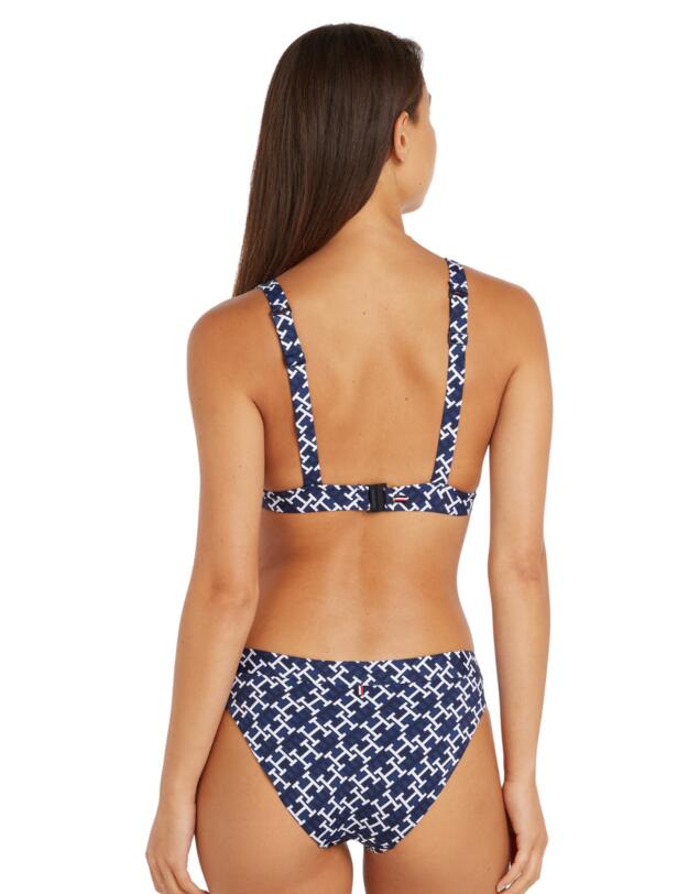  Tommy Hilfiger Triangle Bikini Top Monogram Navy White