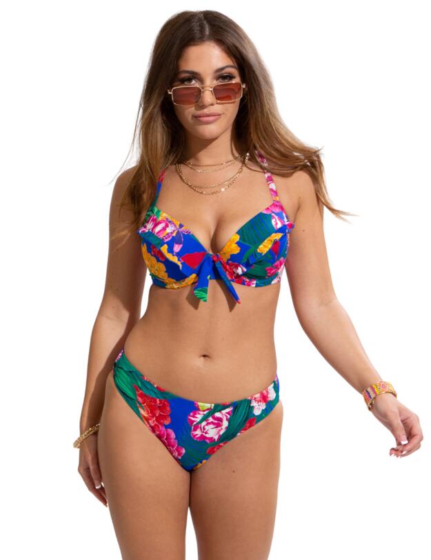 Pour Moi Antigua Padded Bikini Top Blue Floral
