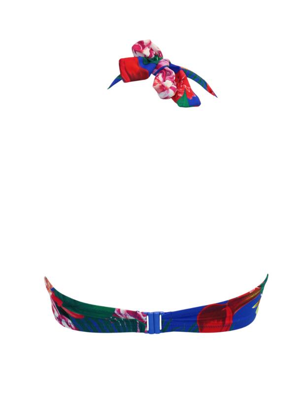 Pour Moi Antigua Halterneck Bikini Top Blue Floral