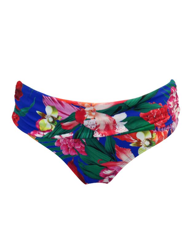 Pour Moi Antigua Fold Over Bikini Brief Blue Floral