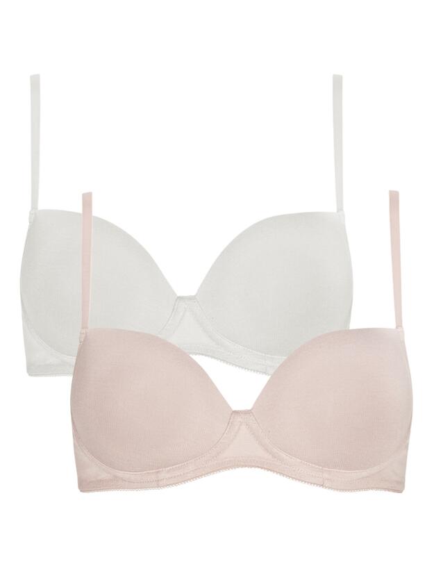 Royce Sophia 2-pack Smooth T-Shirt Bra Cream & Blush