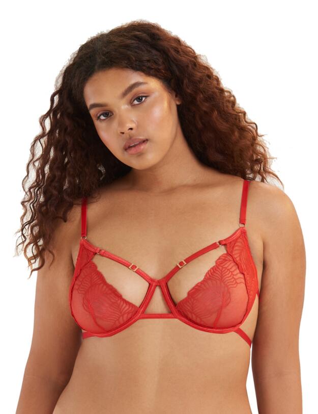 Bluebella Enya Demi Cup Bra Red