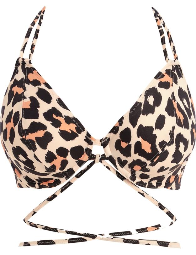 Freya Animal Instinct Halter Bikini Top Natural