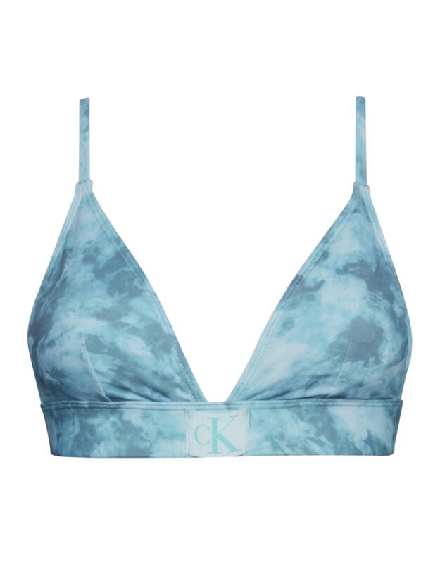 Calvin Klein CK Authentic Triangle Bikini Top Tie Dye Blue