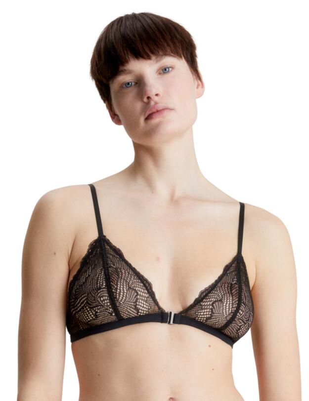Calvin Klein Geo Lace Triangle Bra Black 
