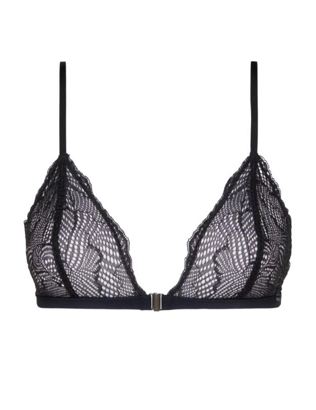 Calvin Klein Geo Lace Triangle Bra Black 