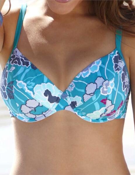 SW0511 Panache Loren Bikini Top Teal - SW0511 Teal Floral