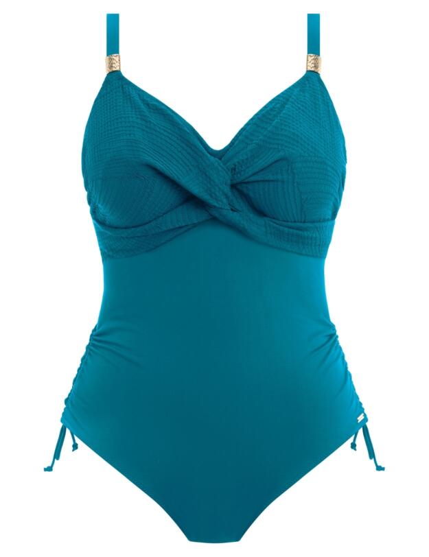 Fantasie Ottawa Underwired Twist Front Swimsuit With Adjustable Leg Petrol 