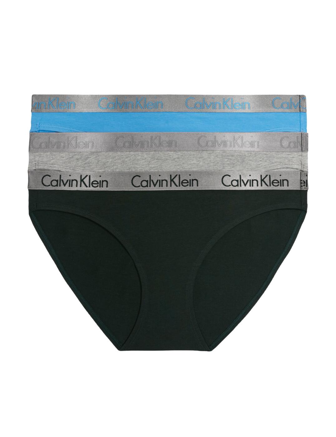  Calvin Klein Radiant Cotton 3 Pack Briefs Grey Heather/Blue/Green